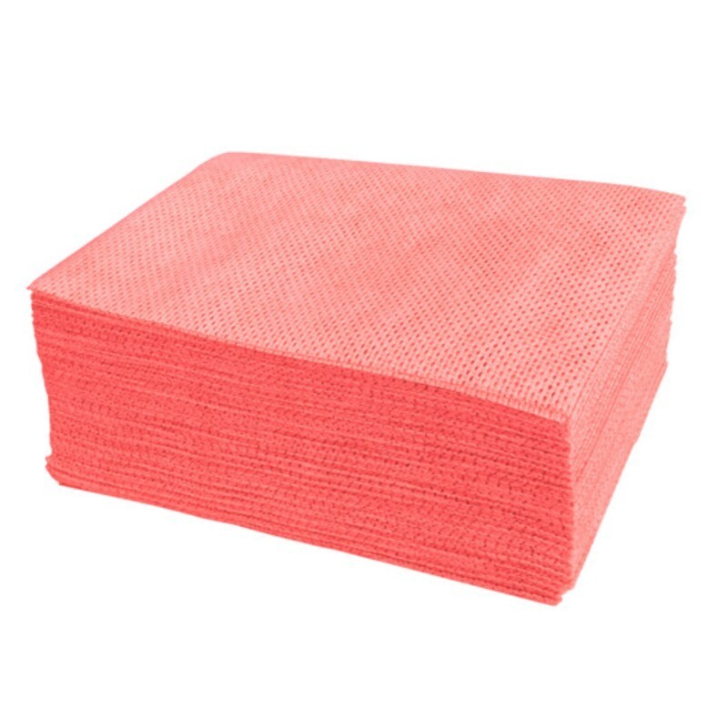 Lavette non tissée ajourée rouge 35 x 50 cm HACCP – Sachet de 25