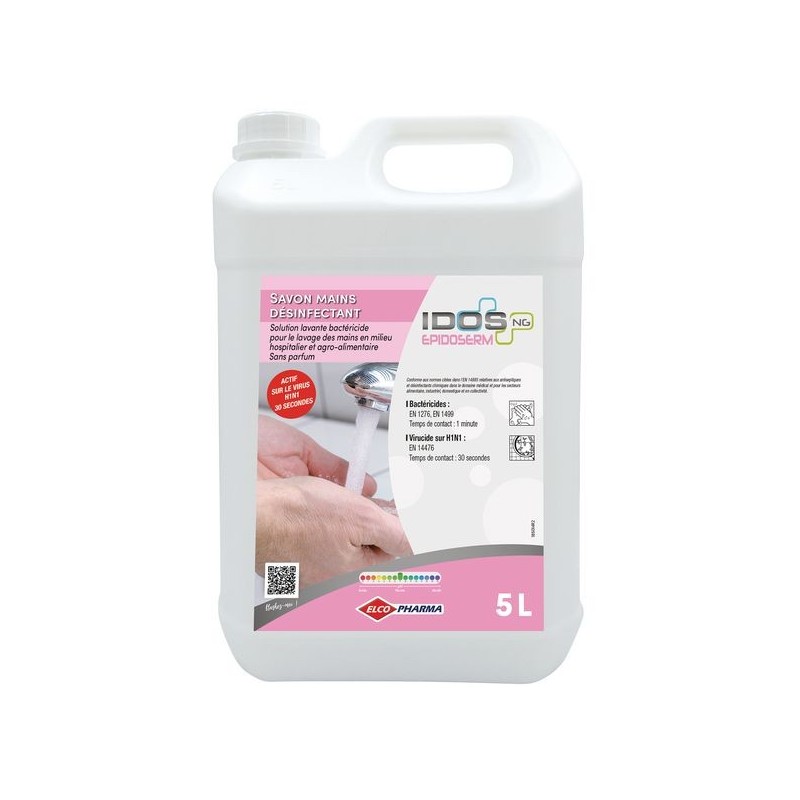IDOS EPIDOSERM NG savon désinfectant mains 5 L moussant sans parfum pH neutre