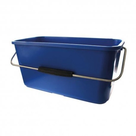 Seau rectangulaire bleu 14 L pour lavage des vitres