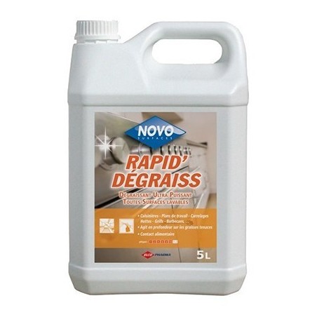 NOVO RAPID'DEGRAISS dégraissant professionnel cuisine contact alimentaire bidon 5 litres