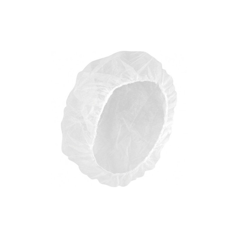 Charlotte jetable blanche à clip ronde en polypropylène – Colis de 1 000