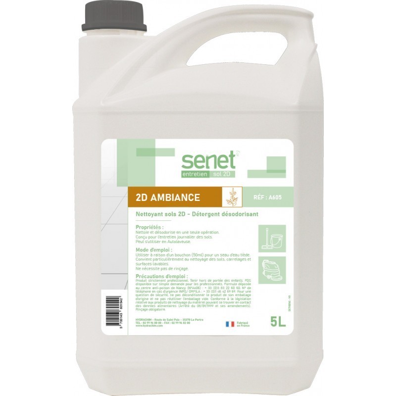 SENET 2D Ambiance détergent surodorant professionnel bidon 5 litres