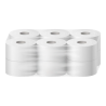 Papier hygiénique Mini Jumbo 180 m pure ouate blanche double épaisseur gaufrée Ecolabel colis de 12