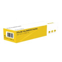 Film alimentaire PVC 30 cm x 300 m en boîte distributrice