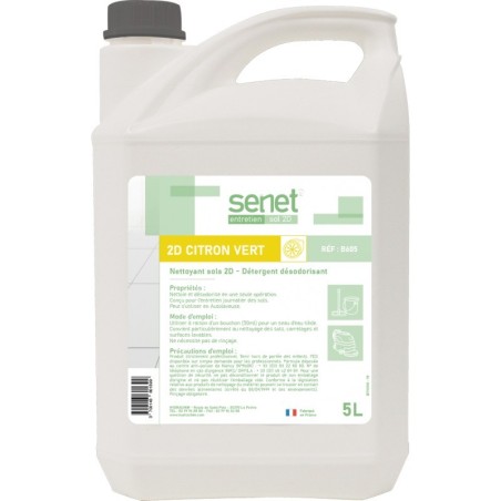 SENET 2D Citron détergent surodorant professionnel bidon 5 litres