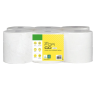 Petite bobine essuie-tout à dévidage central 450 formats pure ouate blanche double épaisseur gaufrée Ecolabel colis de 6