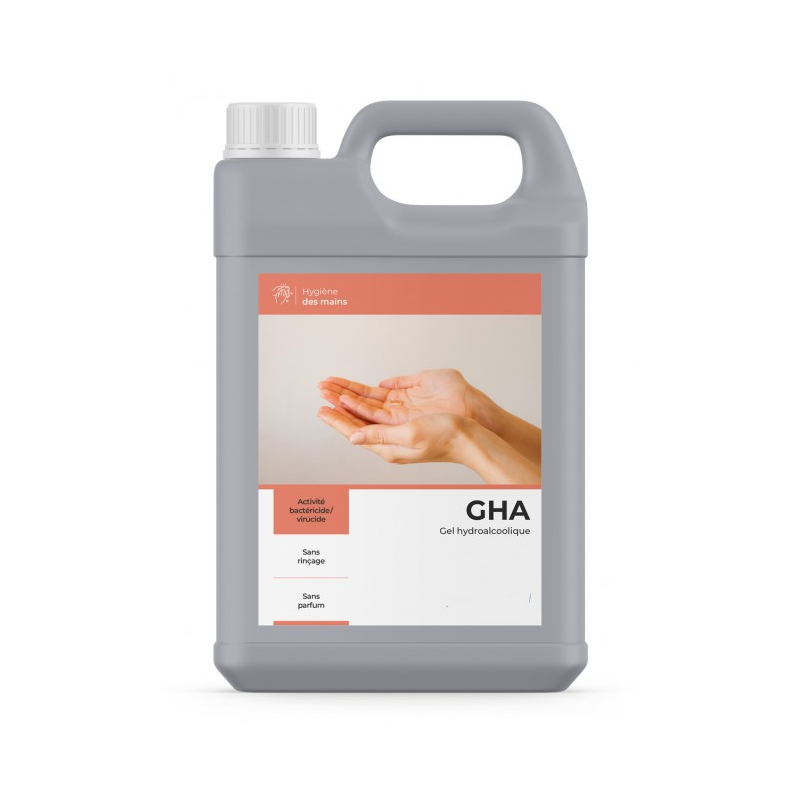 GHA gel hydroalcoolique 5 L virucide EN 14476 fabriqué en France