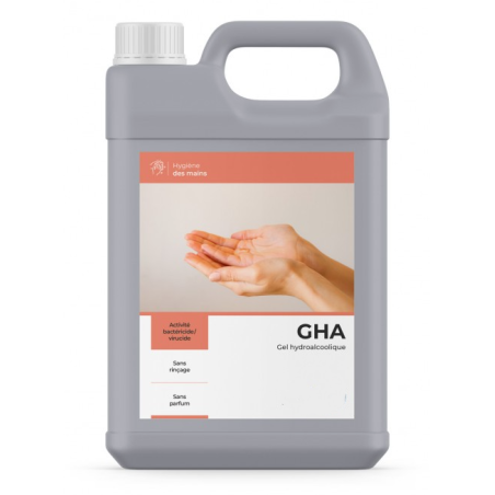 GHA gel hydroalcoolique 5 L virucide EN 14476 fabriqué en France