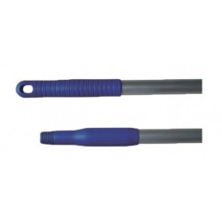 Manche aluminium 140 cm Ø25 mm avec poignée bleue à embout à vis