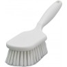 Brosse polyester mi-dur blanche à manche 25 cm