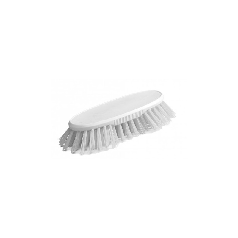 Brosse à main polyester mi-dur blanche 21 cm monture PP – Conforme HACCP