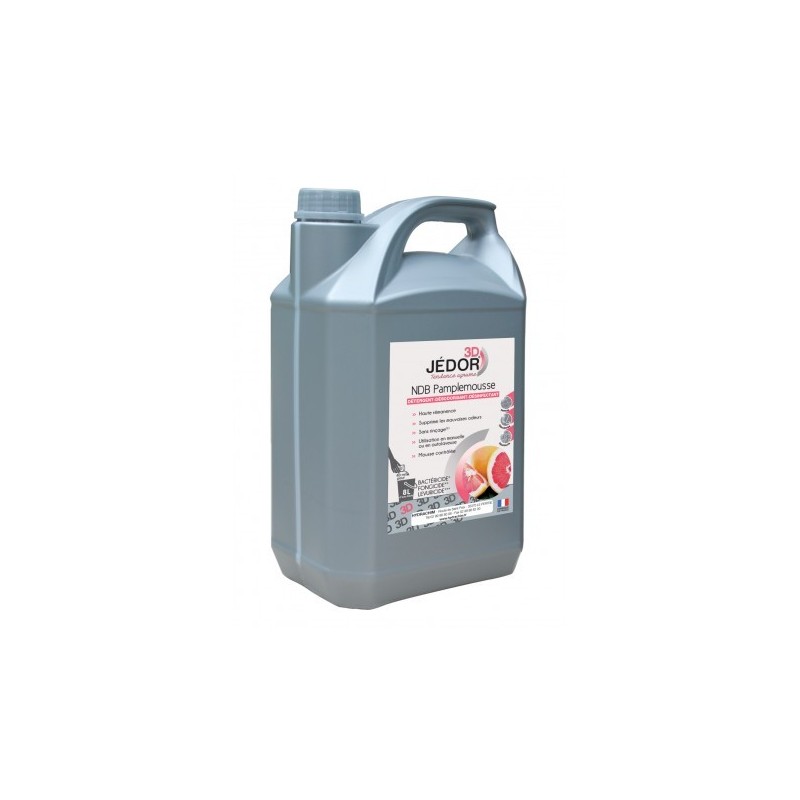 JEDOR 3D Détergent Surodorant Désinfectant Virucide 5 L – Parfum Pamplemousse