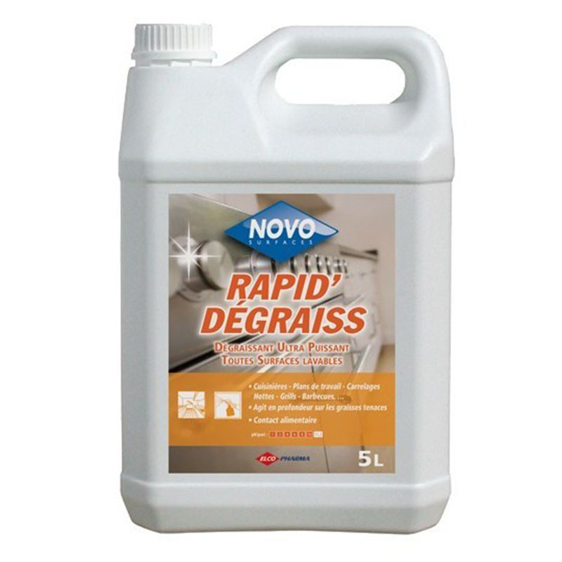 NOVO RAPID'DEGRAISS dégraissant professionnel cuisine contact alimentaire bidon 5 litres