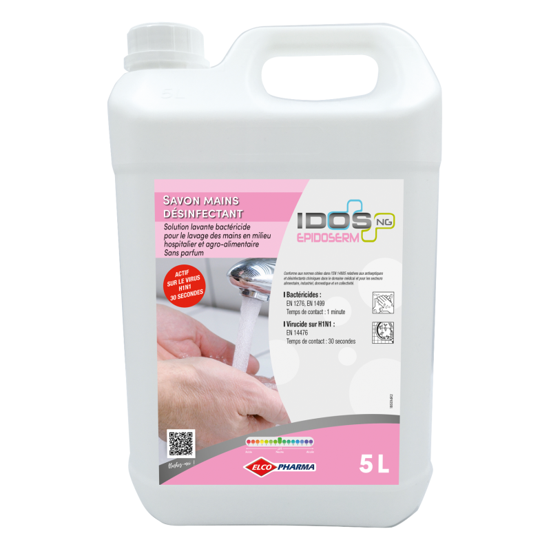 IDOS EPIDOSERM NG savon désinfectant mains 5 L moussant sans parfum pH neutre