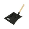 Pelle métallique laquée noire 40 cm avec manche en bois