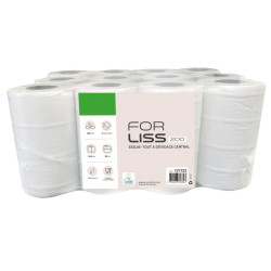 Essuie-tout à dévidage central 200 formats pure ouate blanche double épaisseur Ecolabel colis de 12