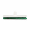 Frottoir polyester dur vert 30 cm monture PP douille inclinée gamme alimentaire