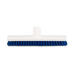 Frottoir polyester dur bleu 30 cm monture PP douille inclinée gamme alimentaire