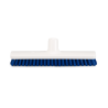 Frottoir polyester dur bleu 30 cm monture PP douille inclinée gamme alimentaire