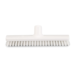 Frottoir polyester dur blanc 30 cm monture PP douille inclinée gamme alimentaire
