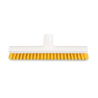 Frottoir polyester dur jaune 30 cm monture PP douille inclinée gamme alimentaire