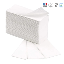 Essuie-mains V enchevêtrés blanc Écolabel – 3200 feuilles