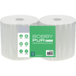 Bobine essuie-tout à dévidage central blanche 2 plis – 800 formats