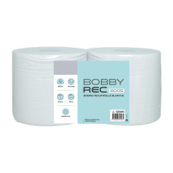 Bobine essuie-tout industrielle recyclée blanche 2 plis – 800 formats