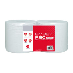 Bobine essuie-tout industrielle recyclée blanche 2 plis – 1000 formats
