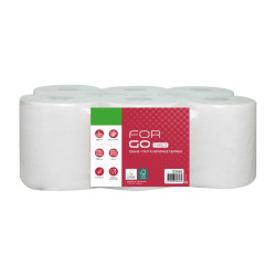 Bobine essuie-tout à dévidage central blanche en pure ouate – 450 formats