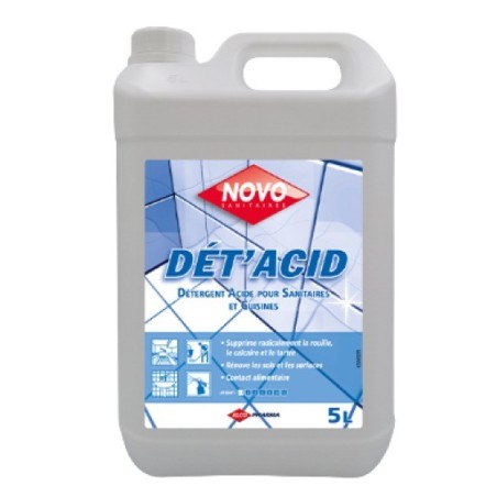 NOVO DET'ACID détergent acide professionnel détartrant bidon 5 litres