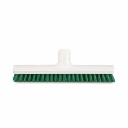 Frottoir polyester dur vert 30 cm monture PP douille inclinée gamme alimentaire