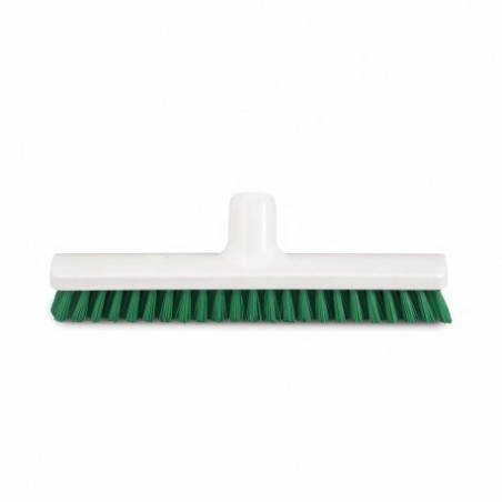Frottoir polyester dur vert 30 cm monture PP douille inclinée gamme alimentaire