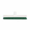 Frottoir polyester dur vert 30 cm monture PP douille inclinée gamme alimentaire