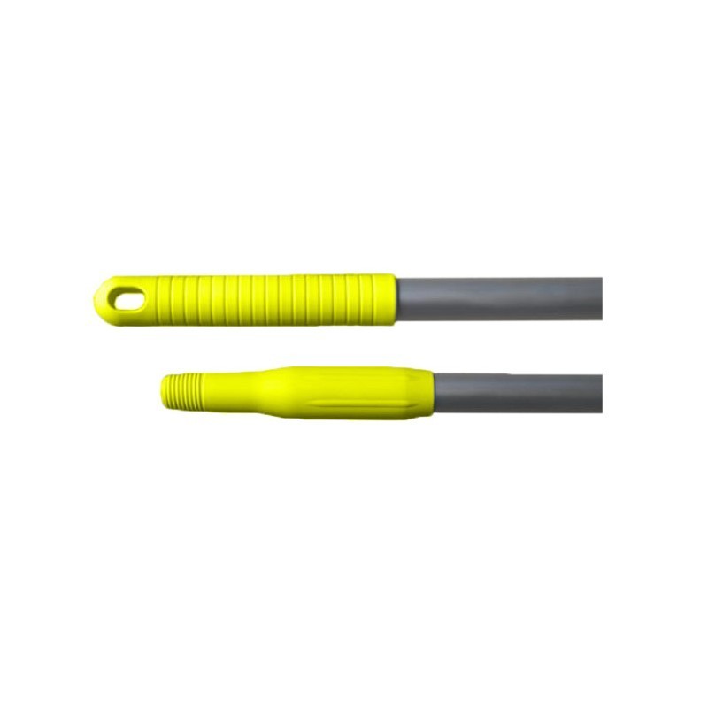 Manche aluminium 140 cm Ø25 mm avec poignée jaune gamme alimentaire