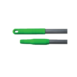 Manche aluminium 140 cm Ø25 mm avec poignée verte gamme alimentaire