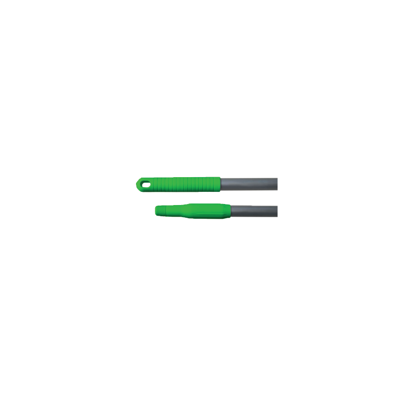 Manche aluminium 140 cm Ø25 mm avec poignée verte gamme alimentaire