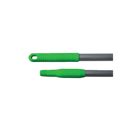 Manche aluminium 140 cm Ø25 mm avec poignée verte gamme alimentaire