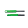 Manche aluminium 140 cm Ø25 mm avec poignée verte gamme alimentaire